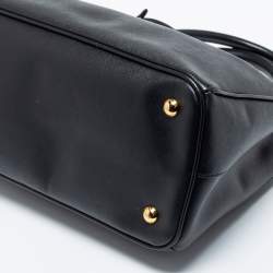 Pre Owned Prada Black Saffiano Lux Leather Small Middle Zip Tote