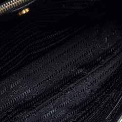 Pre Owned Prada Black Saffiano Lux Leather Small Middle Zip Tote