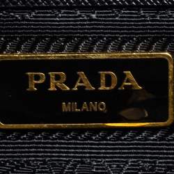 Pre Owned Prada Black Saffiano Lux Leather Small Middle Zip Tote