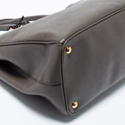 Pre Owned Prada Grey Saffiano Leather Large Double Zip Tote