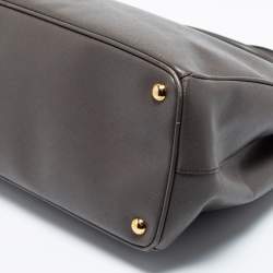 Pre Owned Prada Grey Saffiano Leather Large Double Zip Tote