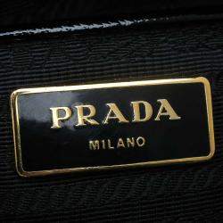 Pre Owned Prada Black Saffiano Lux Leather Parabole Shopping Tote