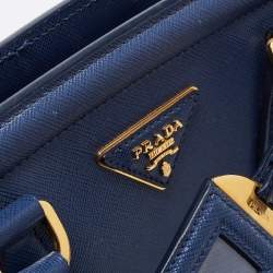 Pre Owned Prada Blue Saffiano Leather Parabole Tote