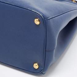Pre Owned Prada Blue Saffiano Leather Parabole Tote