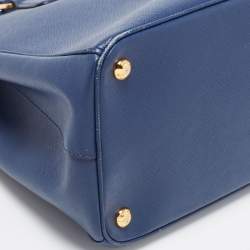 Pre Owned Prada Blue Saffiano Leather Parabole Tote