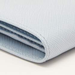 Pre Owned Prada Blue Saffiano Leather Compact Wallet