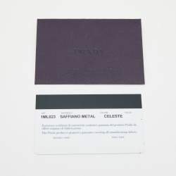 Pre Owned Prada Blue Saffiano Leather Compact Wallet