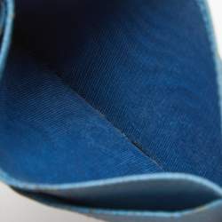 Pre Owned Prada Blue Saffiano Leather Card Holder