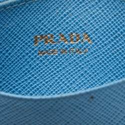 Pre Owned Prada Blue Saffiano Leather Card Holder