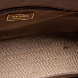 Pre Owned Prada Light Pink Saffiano Lux Leather Small Double Zip Tote