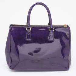 Pre Owned Prada Purple Spazzolato Leather Large Galleria Tote