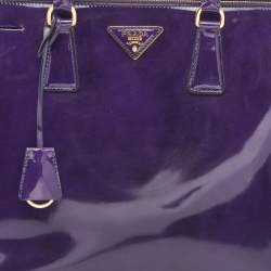 Pre Owned Prada Purple Spazzolato Leather Large Galleria Tote