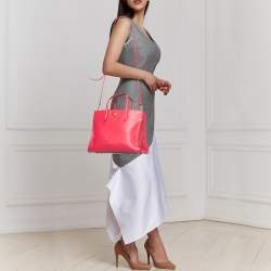 Pre Owned Prada Pink Saffiano Soft Leather Tote 
