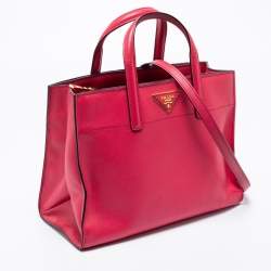 Pre Owned Prada Pink Saffiano Soft Leather Tote 