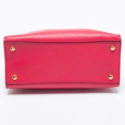 Pre Owned Prada Pink Saffiano Soft Leather Tote 