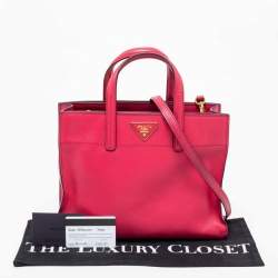 Pre Owned Prada Pink Saffiano Soft Leather Tote 