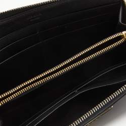 Prada Black Saffiano Leather Zip Around Wallet