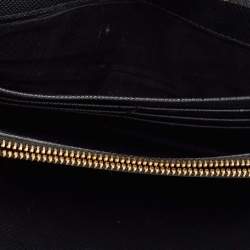 Pre Owned Prada Black Saffiano Metal Leather Wallet on Chain
