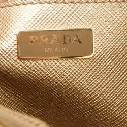 Pre Owned Prada Metallic Gold Leather Mini Promenade Satchel