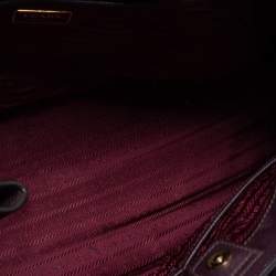 Pre Owned Prada Burgundy Saffiano Lux Leather Large Tote