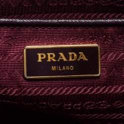 Pre Owned Prada Burgundy Saffiano Lux Leather Large Tote