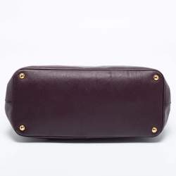 Pre Owned Prada Burgundy Saffiano Lux Leather Large Tote