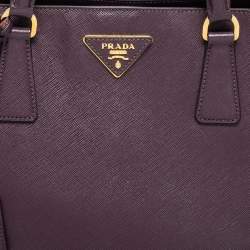 Pre Owned Prada Burgundy Saffiano Lux Leather Large Tote