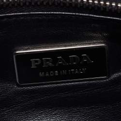 Prada White/Cream Leather and Lizard Flap Chain Hobo