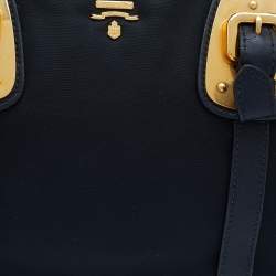 Pre Owned Prada Black Nylon Tessuto And Leather Bauletto Shoulder Bag