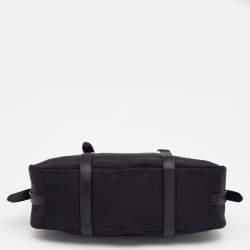 Pre Owned Prada Black Nylon Tessuto And Leather Bauletto Shoulder Bag