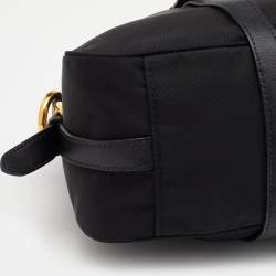 Pre Owned Prada Black Nylon Tessuto And Leather Bauletto Shoulder Bag