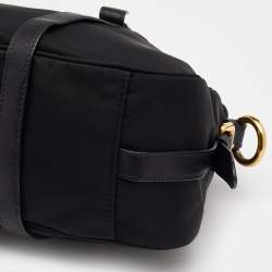 Pre Owned Prada Black Nylon Tessuto And Leather Bauletto Shoulder Bag