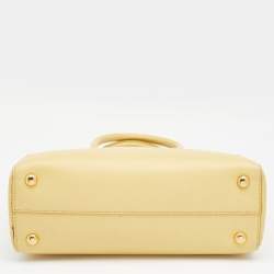 Pre Owned Prada Yellow Saffiano Lux Leather Parabole Tote