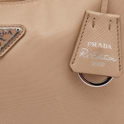 Pre Owned Prada Cameo Beige Nylon Re-Edition 2000 Mini Shoulder Bag