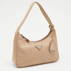 Pre Owned Prada Cameo Beige Nylon Re-Edition 2000 Mini Shoulder Bag