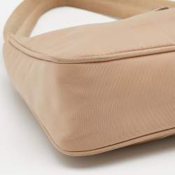 Pre Owned Prada Cameo Beige Nylon Re-Edition 2000 Mini Shoulder Bag