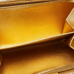 Pre Owned Prada Metallic Gold Saffiano Lux Leather French Wallet