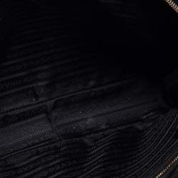 Pre Owned Prada Black Saffiano Leather Zip Bauletto Satchel