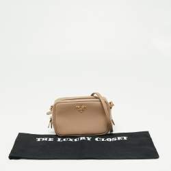 Pre Owned Prada Poudre Saffiano Lux Leather Mini Camera Crossbody Bag