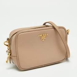 Pre Owned Prada Poudre Saffiano Lux Leather Mini Camera Crossbody Bag