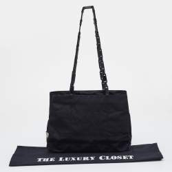 Pre Owned Prada Black Tessuto Chain Shoulder Bag