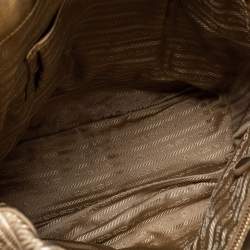 Pre Owned Prada Gold Nappa Gaufre Leather Tote