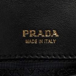 Pre Owned Prada Black Velvet and Leather Corsaire Chain Belt Bag  