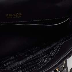 Pre Owned Prada Black Velvet and Leather Corsaire Chain Belt Bag  