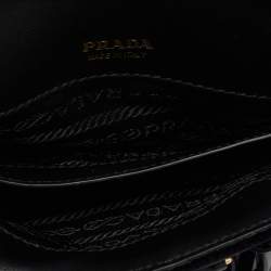 Pre Owned Prada Black Velvet and Leather Corsaire Chain Belt Bag  