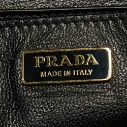 Pre Owned Prada Beige/Black Saffiano Leather Cahier Shoulder Bag