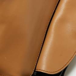 Pre Owned Prada Beige/Black Saffiano Leather Cahier Shoulder Bag