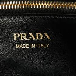 Pre Owned Prada Black Saffiano Cuir Leather Small Monochrome Tote