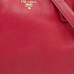 Pre Owned Prada Pink Vitello Daino Leather Shopper Tote