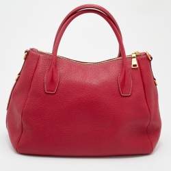 Pre Owned Prada Pink Vitello Daino Leather Shopper Tote